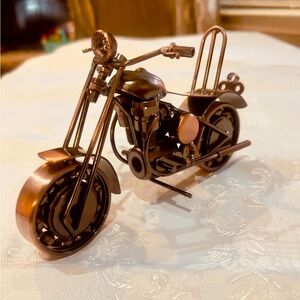 Metallic Motorcycle Model Decor